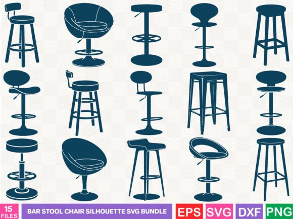 Bar Stool Chair Silhouette SVG for Crafts & Graphics