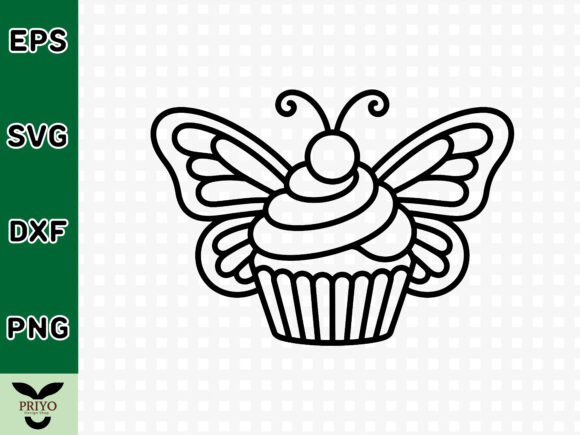 Cute Butterfly Cupcake SVG: A Graphics Gem for Crafts