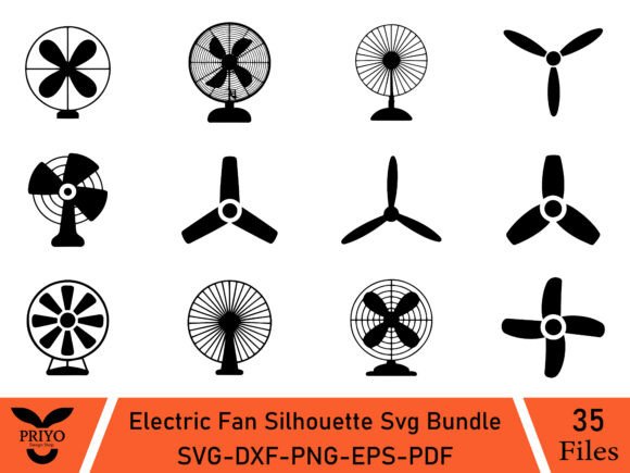 Electric Fan Silhouette Svg Bundle: A Versatile Graphics Asset for Crafts