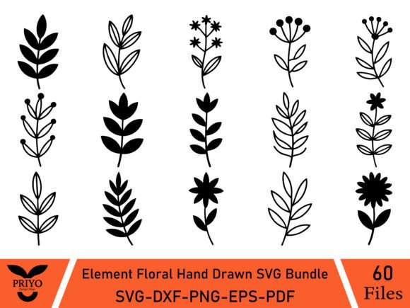 Element Floral Hand Drawn SVG: A Crafts and Graphics Essential