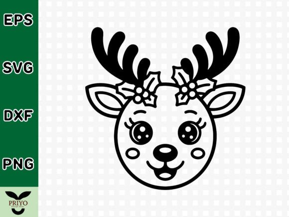 Holly Adorned Reindeer SVG: A Festive Graphic for Crafts