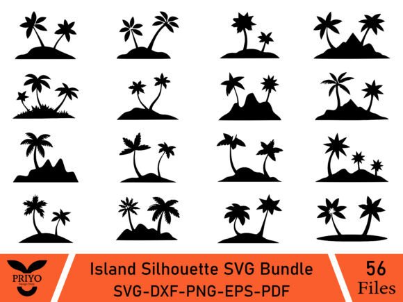 Island Silhouette SVG Bundle: Perfect for Crafts and Graphics