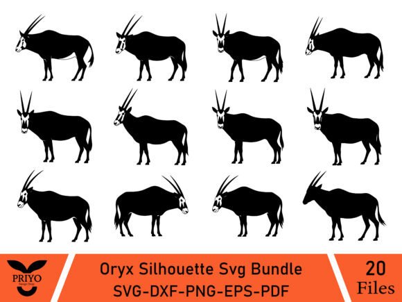 Oryx Silhouette Svg Bundle: A Versatile Graphics Tool for Crafts