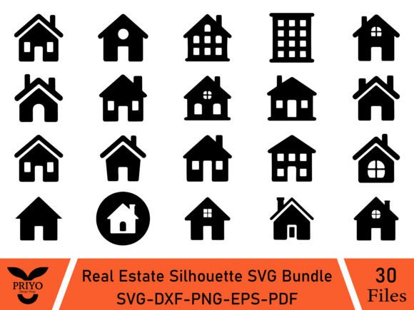 Real Estate Silhouette SVG Bundle: A Versatile Graphics and Crafts Asset