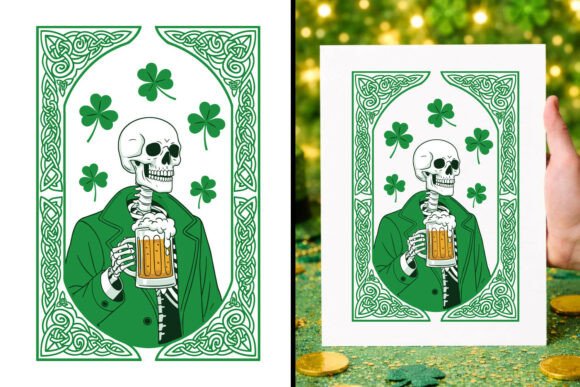 Review: Irish Skeleton Beer Shamrock Fram SVG for Graphics and Crafts