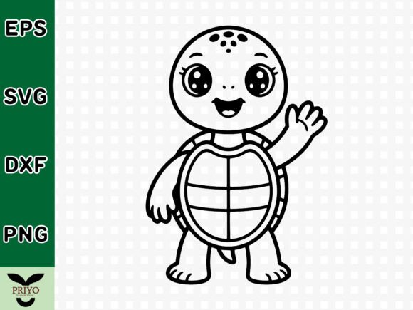 Review of Cute Baby Kawaii Turtle Waving Hand SVG