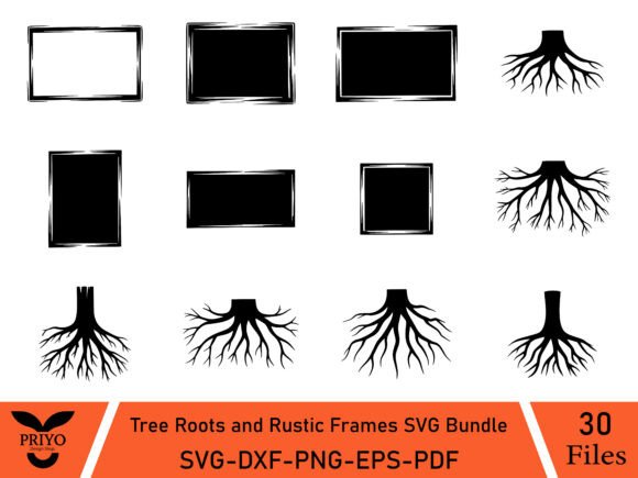 Tree Roots and Rustic Frames: A Versatile Graphics Asset for Crafts