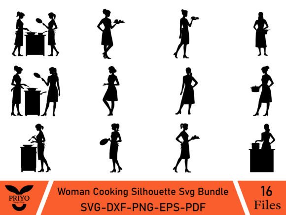 Woman Cooking Silhouette Svg Bundle: A Versatile Design