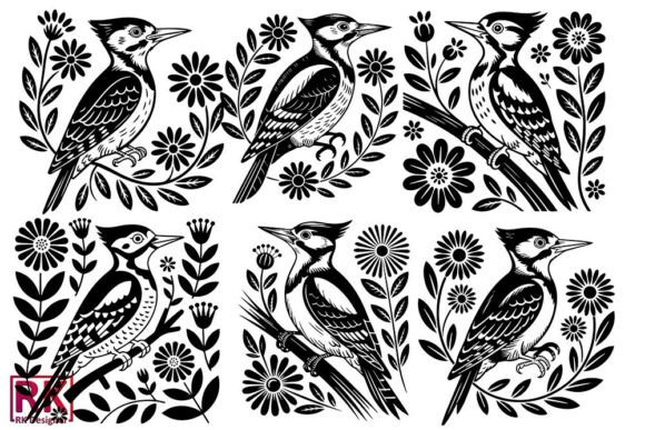 Woodpecker Bird Design Svg Bundle for Graphics and Crafts